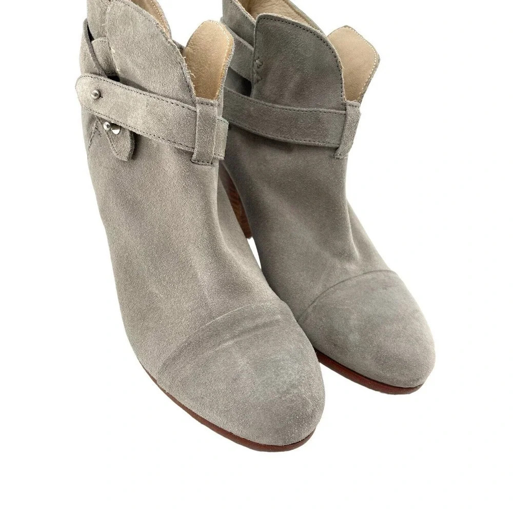 Rag & Bone Harrow Boots Women's Size 41 Ankle Suede Leather Granite Gray